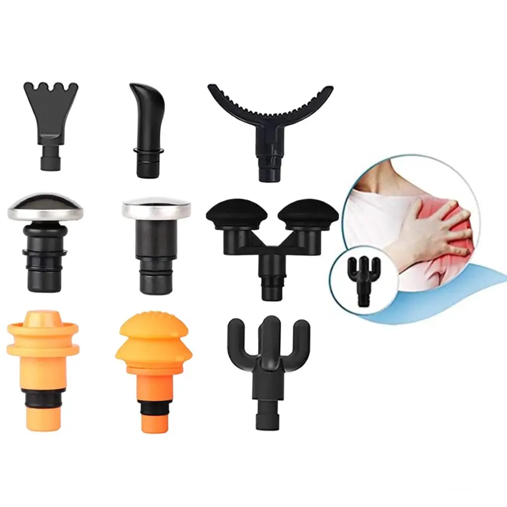 

9Pcs Massage Heads Plug- Replaceable Deep Tissue Vibration Point Replacement Adapter Massage Attachments