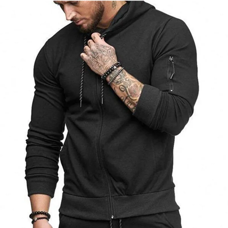 

New Men's Slim Fit Cardigan Sweatshirt Arm Zipper Fashion Casual Jacket Men Hoodie Spring Autumn Long Sleeve Hip Hop Hoodie Male