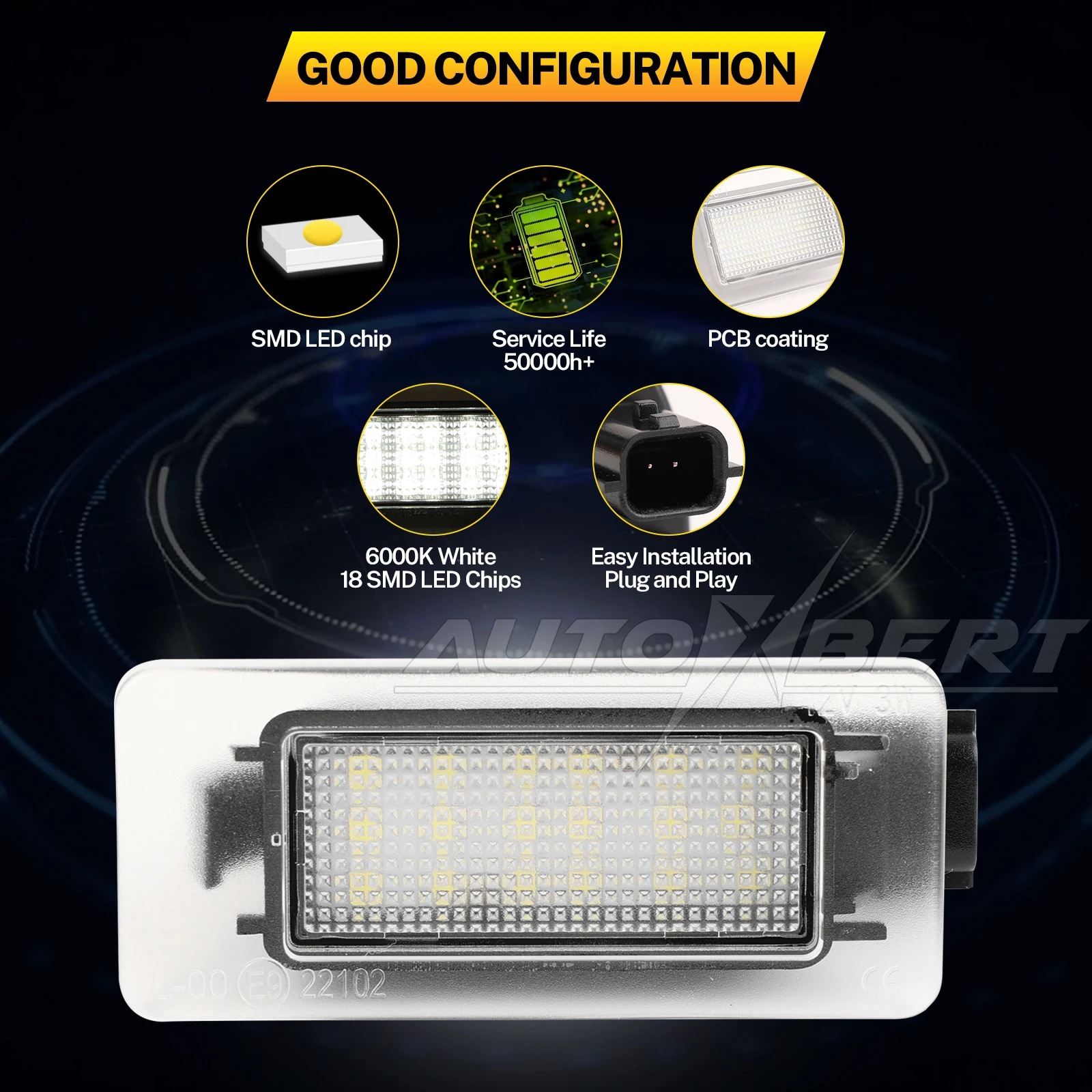 2 шт. лампы для подсветки номерного знака Nissan Серена C27 2016- Altima 2019- Suzuki Landy 2017- Dacia Duster