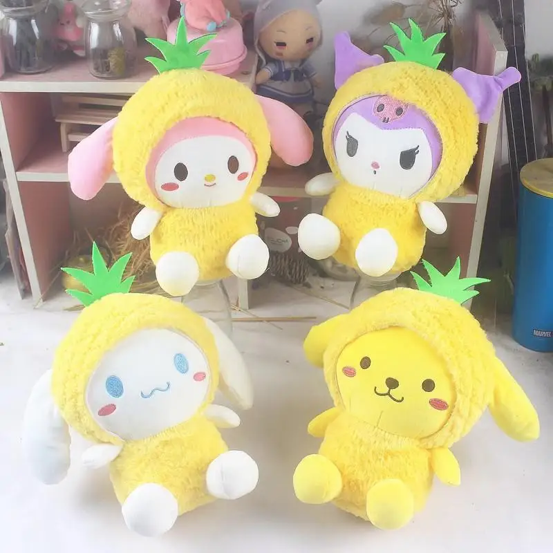 

20Cm Sanrio Series Kuromi Stuffed Plush Doll My Melody Pom Pom Purin Cinnamoroll Cos Pineapple Cute Toys Children Birthday Gifts