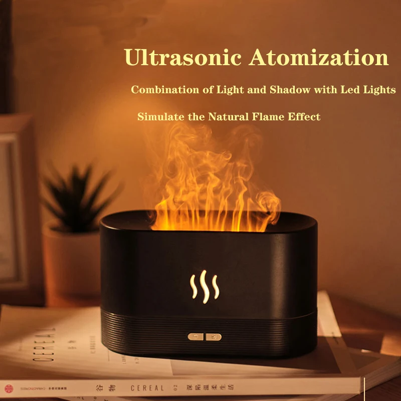 ZK20 Flame Aroma Diffuser Air Humidifier Ultrasonic Cool Mist Maker Fogger LED Essential Oil Jellyfish Difusor Fragrance Home