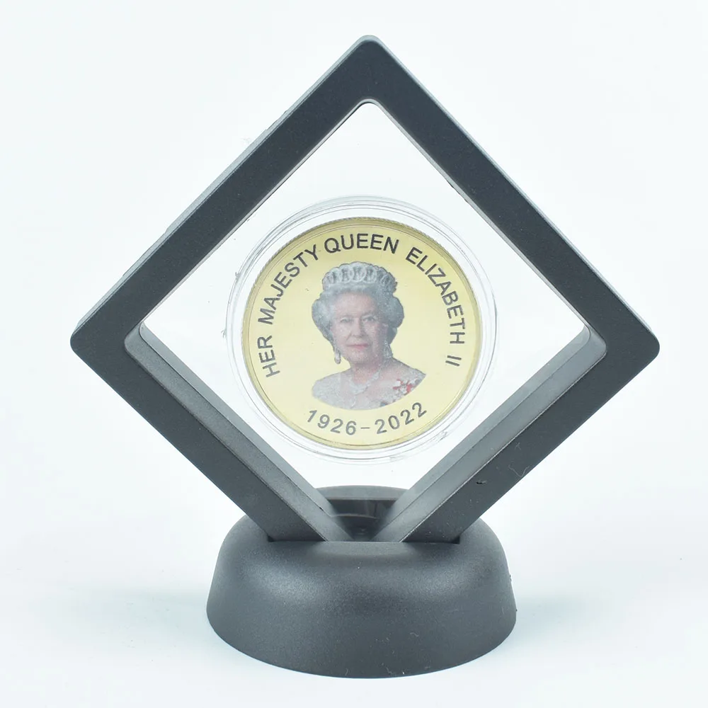 

Her Majesty The Queen Elizabeth II Gold silver Plated Coin UK Royal Family Prince Coin with Showing Stand
