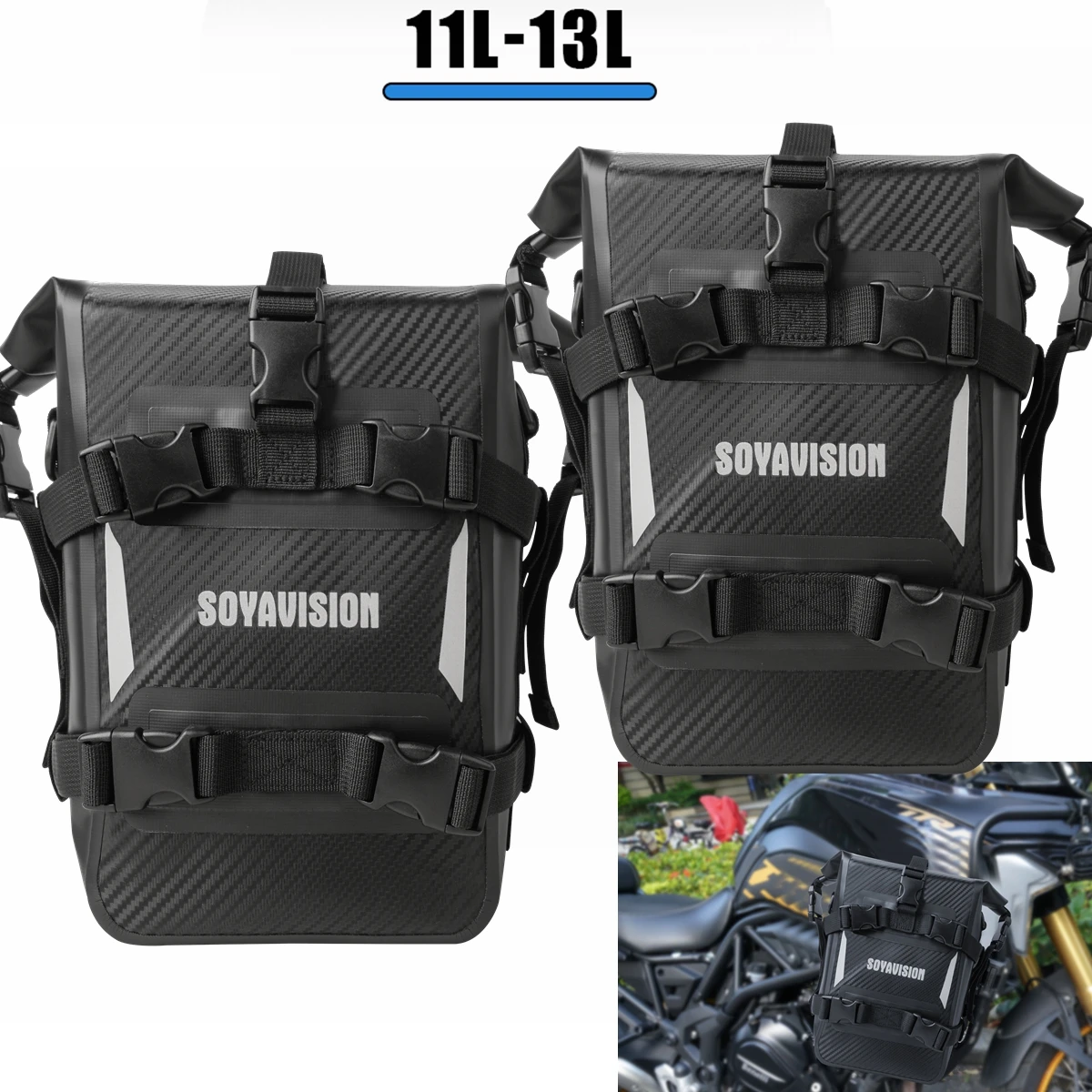 

2 шт., сумка для бампера для мотоцикла, водонепроницаемая 5L-8L, сумка для боковой рамы мотоцикла, сумка для мотоцикла, униве...
