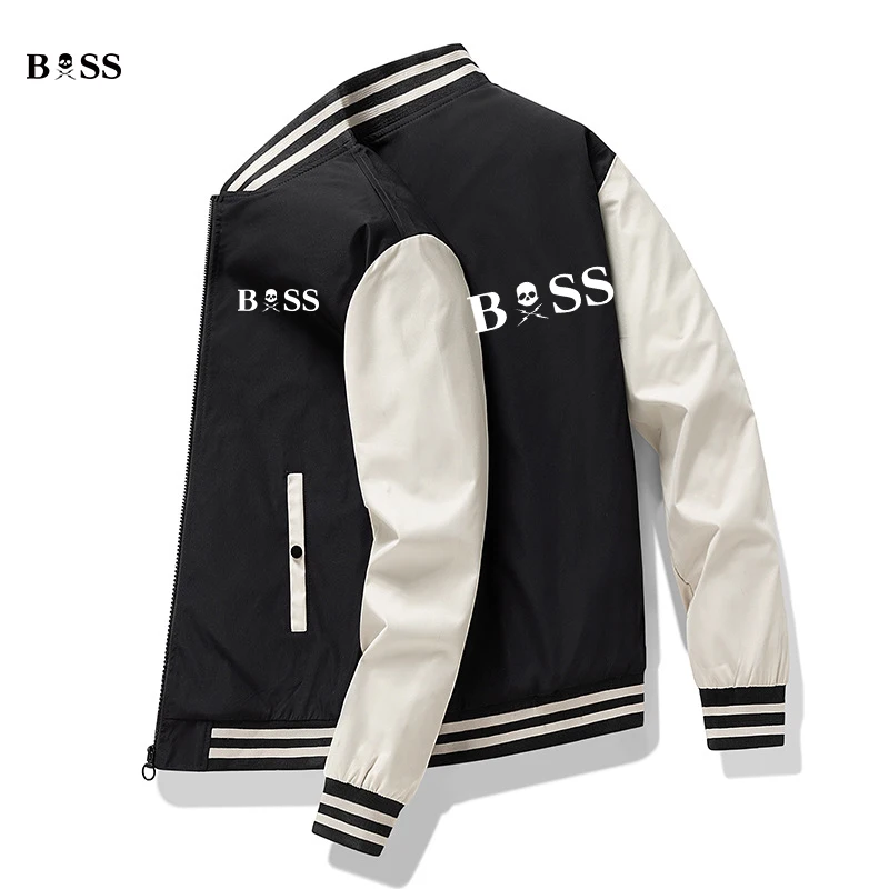 

Men's Jacket 2023 Spring and Autumn Stand Collar Zipper Jacket Fashion Aviator Brand Print Baseball Uniform Casual Men's coat