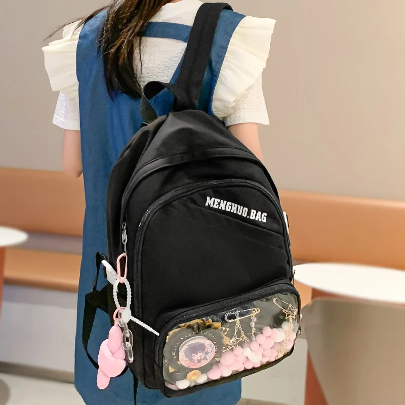 

New Female Laptop Transparent Student Bag Fashion Ladies College Backpack Cool Women School Bag Girl Travel Book Backpack Trendy
