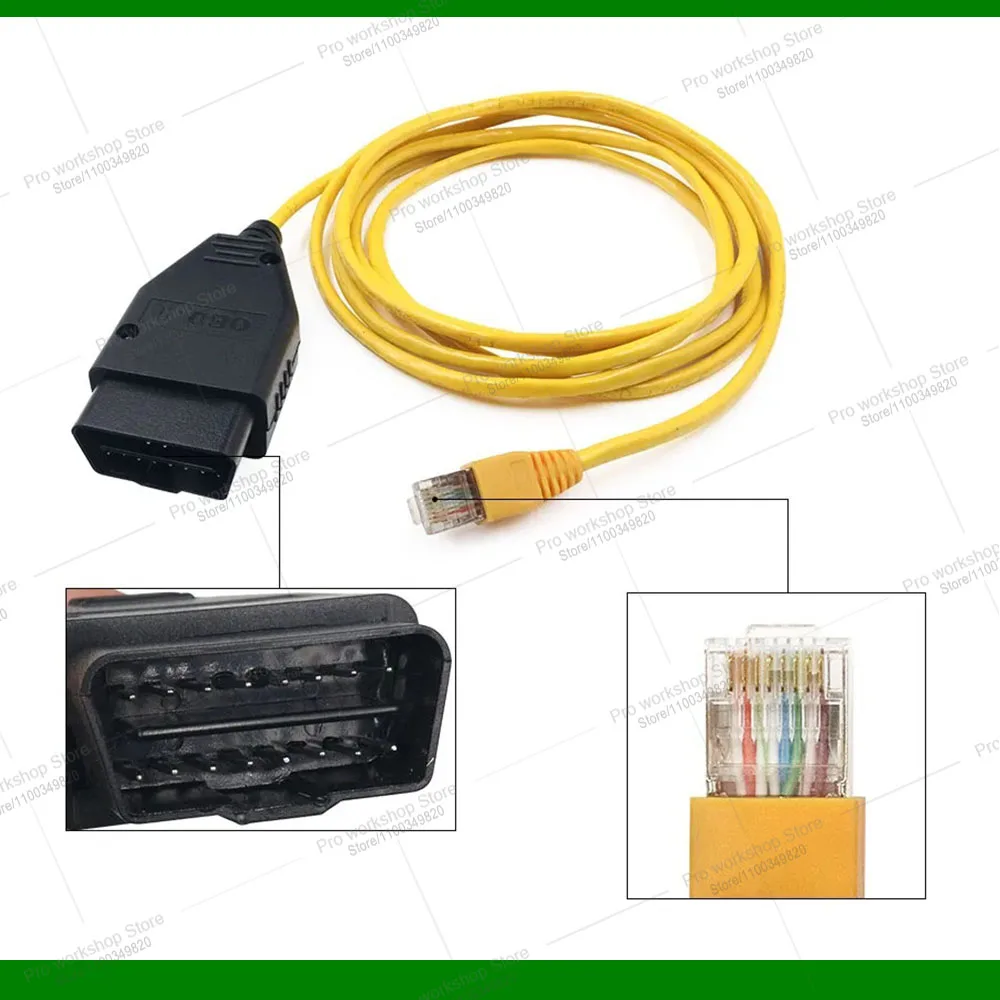 Фото Диагностический кабель для программирования ECU BMW F/G серии ESYS INPA ISTA ICOM, сканер ISTA Bimmerlink ENET OBD2, Ethernet RJ45 №2