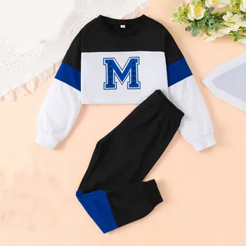 Toddler Kids Girls Outfit Letters Prints Long Sleeves Tops Hoodie Sweatershirt Pants 2pcs Set Outfits Baby Girl Bodysuit Set 1