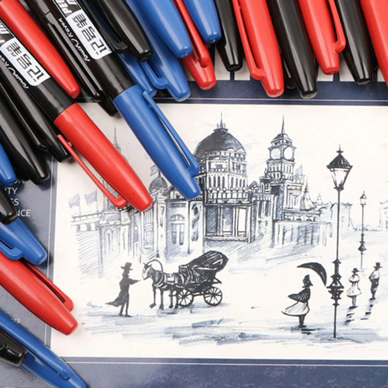 4/6/8 шт. Перманентный маркер тонкие водостойкие чернила тонкий перо