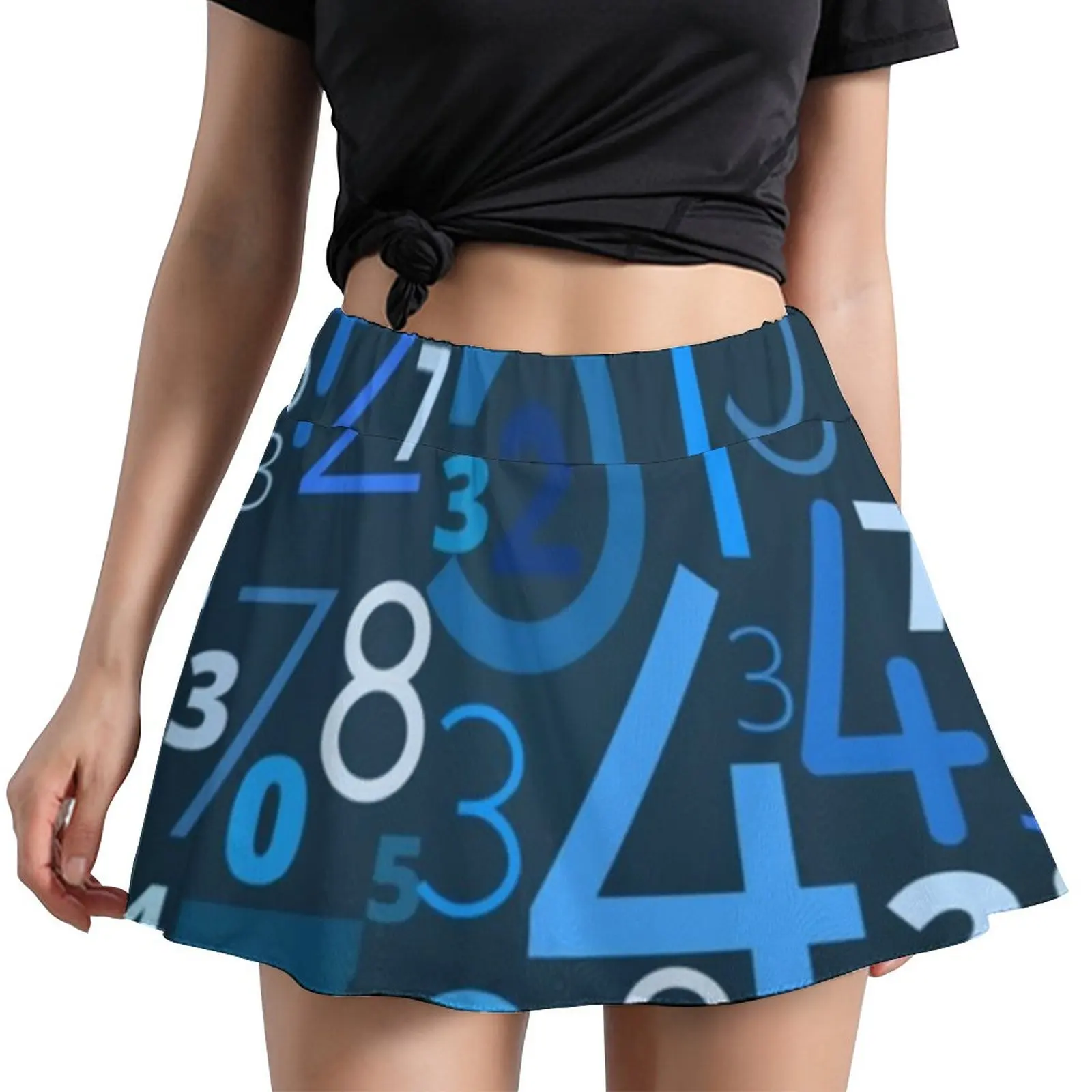 

Math Numbers Skirt Woman Colorful Code Print Elegant Mini Skirts Summer Y2K High-waisted Graphic Oversized Casual A-line Skirt
