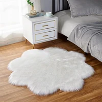 1pc plush carpet anti skid soft faux fur rugs modern indoor sheepskin carpets solid color flower living room bedroom floor mat