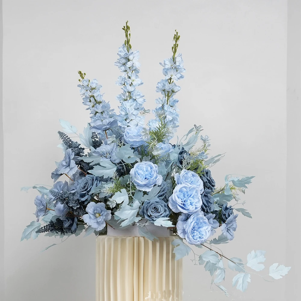 Фото Искусственные цветы Uflower: роскошные синие розы для свадебного декора, арки, цветочных композиций, шаров и рядов для стола №4