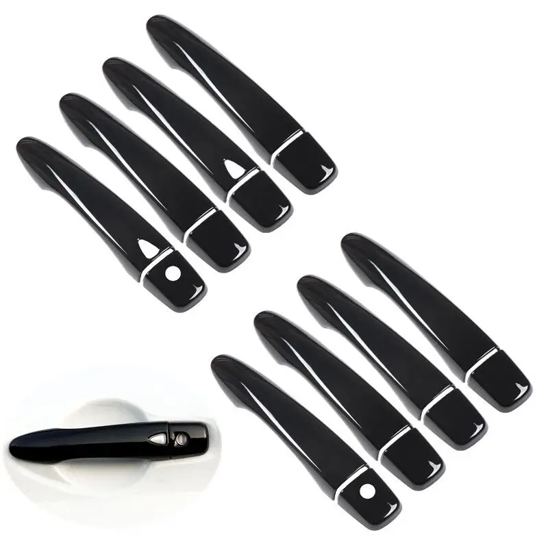 

Gloss Black Chrome Car Door Handle Cover Trim Sticker For Nissan Navara NP300 Frontier D23 2015 2016 2017 2018 2019 Accessories