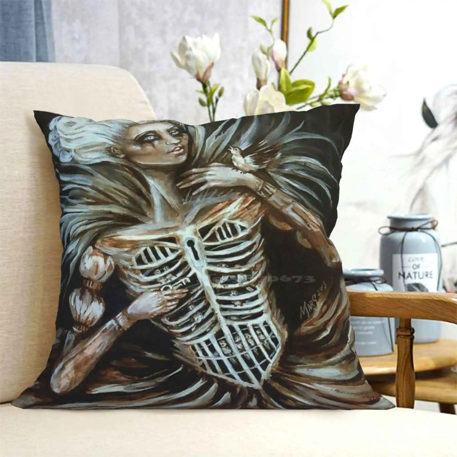 Я знаю почему клетчатая птица поет подушки искусственное украшение для дома в