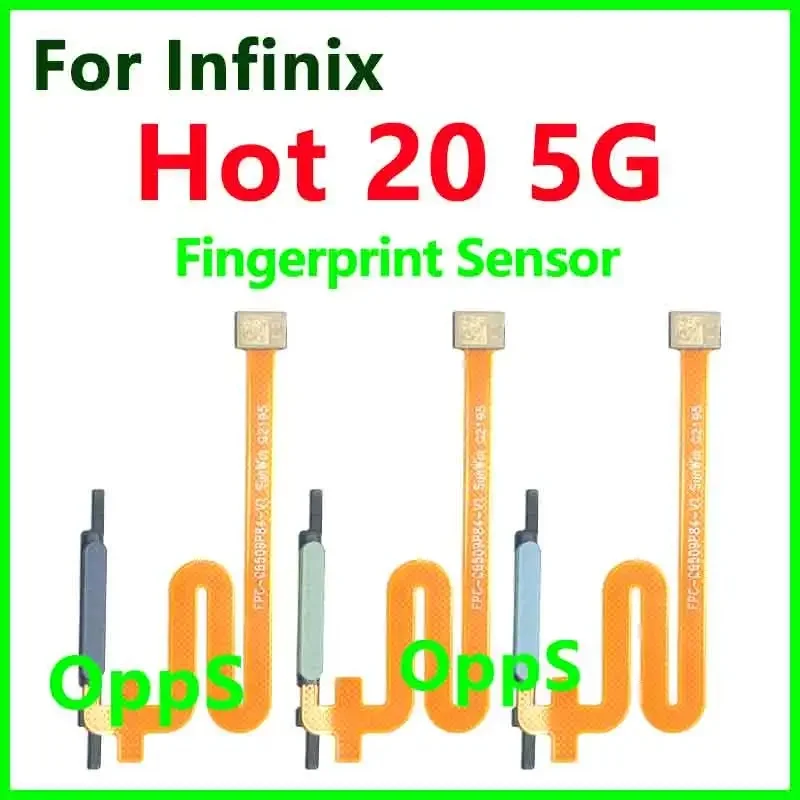 Фото Датчик отпечатков пальцев BANERYPAK для Infinix Hot 20 5G, сенсор Touch ID, кнопка Home, гибкий шлейф, кнопка питания №1