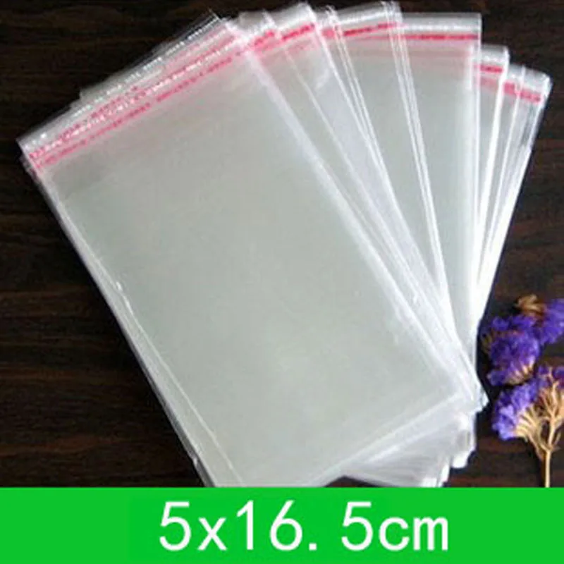 

1000pcs Transparent Plastic Self Adhesive Opp Bag 5x16.5cm Self Sealing Small Bags For Pen Jewelry Candy Packing