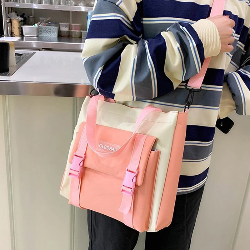 4 Pcs Set Harajuku Women Backpack Teenage Girls Kawaii Canvas School Bags College Student Laptop Woman Bookbags Rucksack 2022