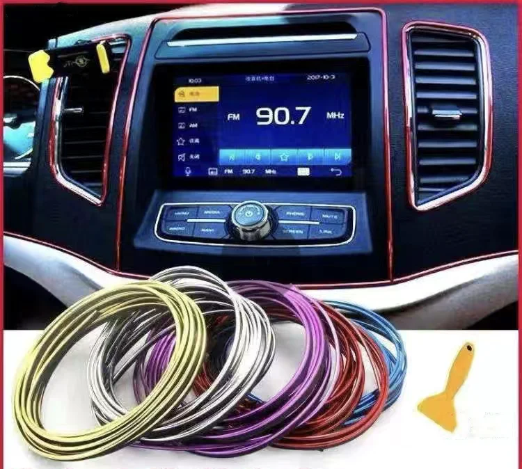 

Universal Car Moulding Decoration Flexible Strips 5M/1M Interior Auto Mouldings Car Cover Trim Dashboard Door Edgein Car-styling