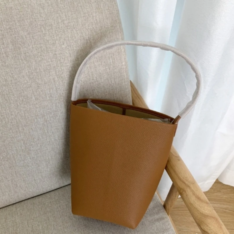 Женская сумка-ведро из воловьей кожи вместительная сумка через плечо в