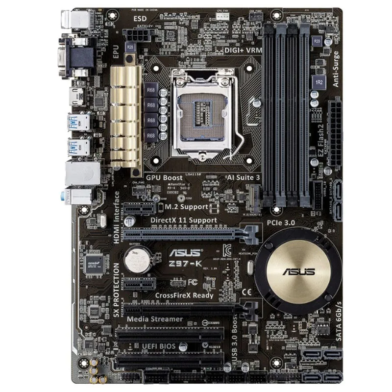 Б/у настольная Материнская плата Asus, LGA 1150 DDR3 USB2.0 USB3.0 32 ГБ для процессора I3 I5 I7 Z97, оригинальные Материнские платы, Бесплатная доставка