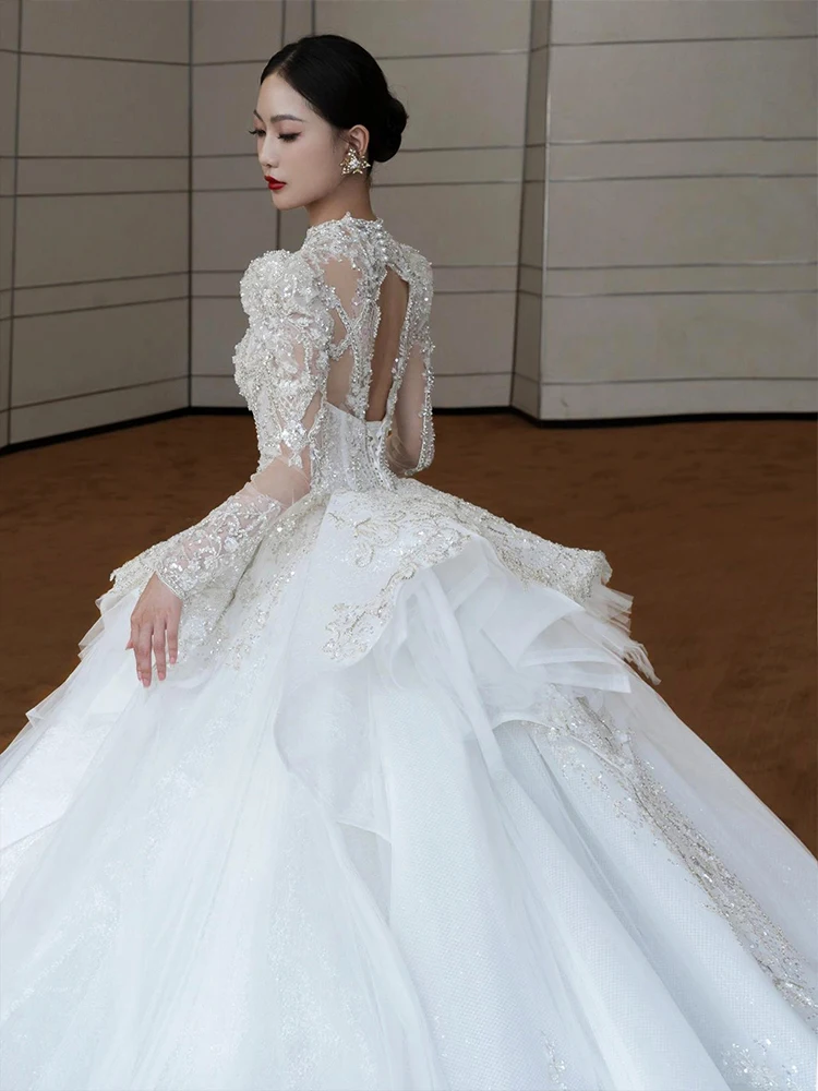 Свадебное платье с длинным рукавом в стиле ретро | Дом и сад