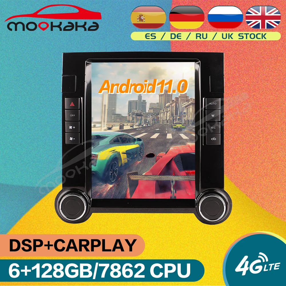 

For Volkswagen Touareg 2003 - 2010 Android 11.0 6G+128GB Car Radio GPS Navigation Tesla Style Multimedia DVD Player Auto Stereo