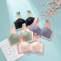 women latex seamless bra cotton underwear sexy color matching bra push up comfort brassiere size m 5xl female sexy lingerie