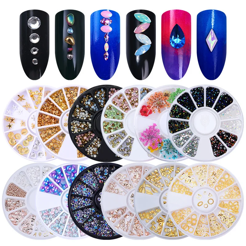 Nail Parts Nail Art Glitter Rhinestone Crystal Gems Jewelry Bead Manicure Decoration Accessories Nail Supplies for Professional