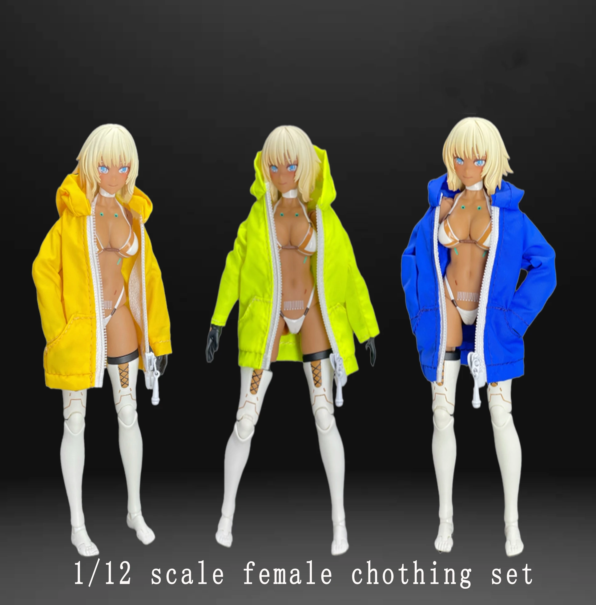 

1/12 TBL куртка с капюшоном на молнии, Солнцезащитная рубашка, подходит для 6-дюймовой экшн-фигурки для коллекции вееров