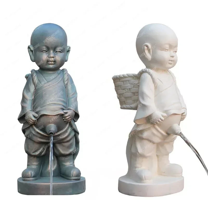 TT Pee Танак Laki-laki Air Mancur Lucu Zen Biksu Kecil Urin Patung