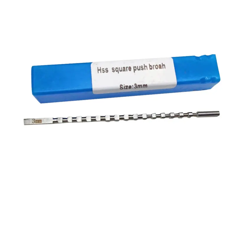 

3mm Square Push Type Broach Cutter Metric Size High Speed Steel Cutting Tool