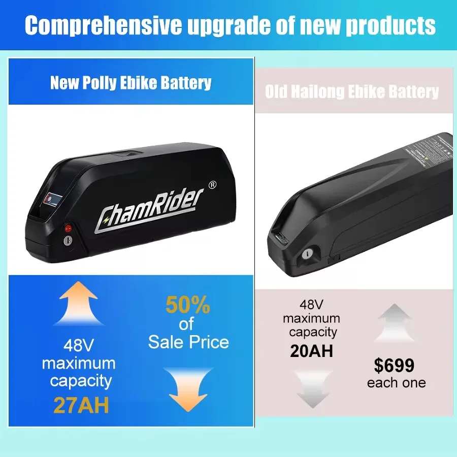 Аккумуляторная батарея для электровелосипеда Chamrider Polly 48 В 21700 Ач