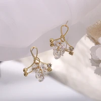 baroque simple transparent crystal cross drop earrings for women trendy simple geometric earings jewelry gift