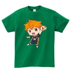 Летняя футболка с коротким рукавом для девочек, детская футболка с принтом Хината шоё, хлопковая аниме одежда для мальчиков, Детские Мультяшные футболки