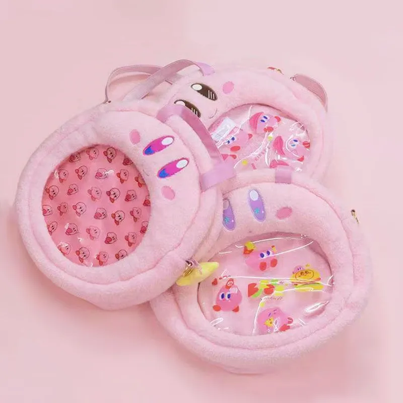 

Star Kirby Cartoon Anime Pink Girl Heart Cute Plush Mummy Bag Handbag Large Shoulder Bag Birthday Gift
