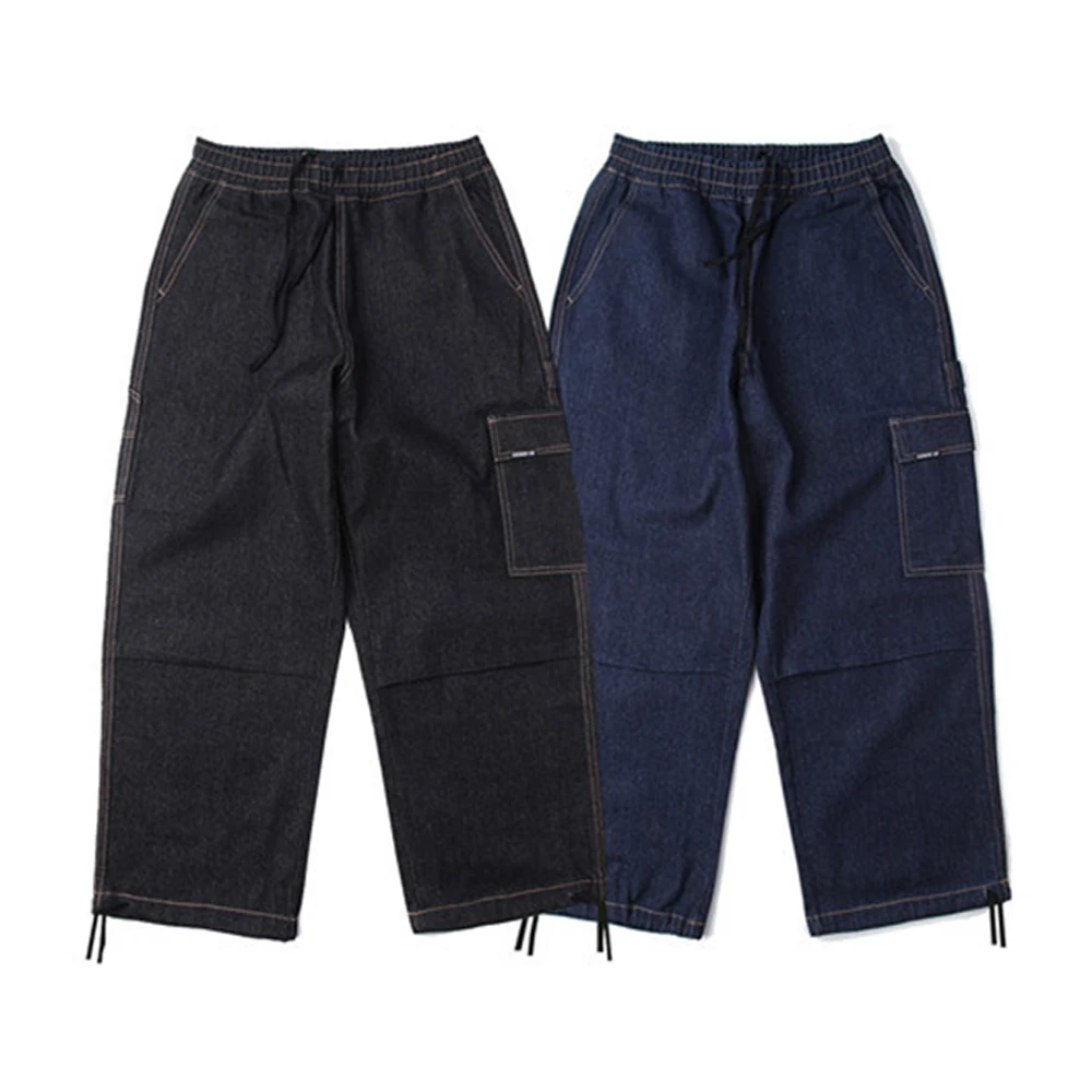 Men's Jeans New Japanese Loose Cargo Pants Fashion Trend Wide Leg Pants for Men Streetwear Baggy Pants Full Length Trousers