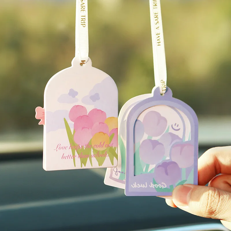 

Tulip Car Perfume Tablets Hanging Air Freshener Tablets in the Car Deodorant Lasting Fragrance Pendant Car Accessories Perfume
