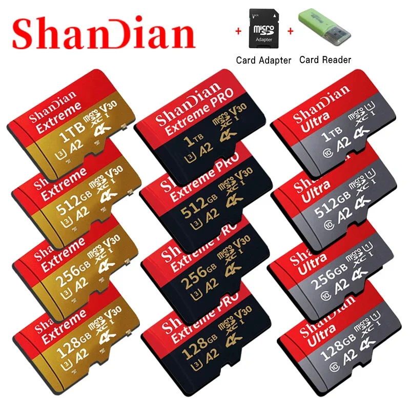 Original Memory Card Micro Flash Card 128GB 256GB 512GB 1TB SD Card High Speed Large Memory TF Card Storage Device for PC Phone