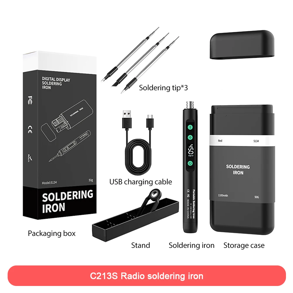 

Портативный Паяльник FMchip C213S С Регулируемым Температурным Диапазоном 180-450°C ° Встроенный Перезаряжаемый Аккумуляторны...