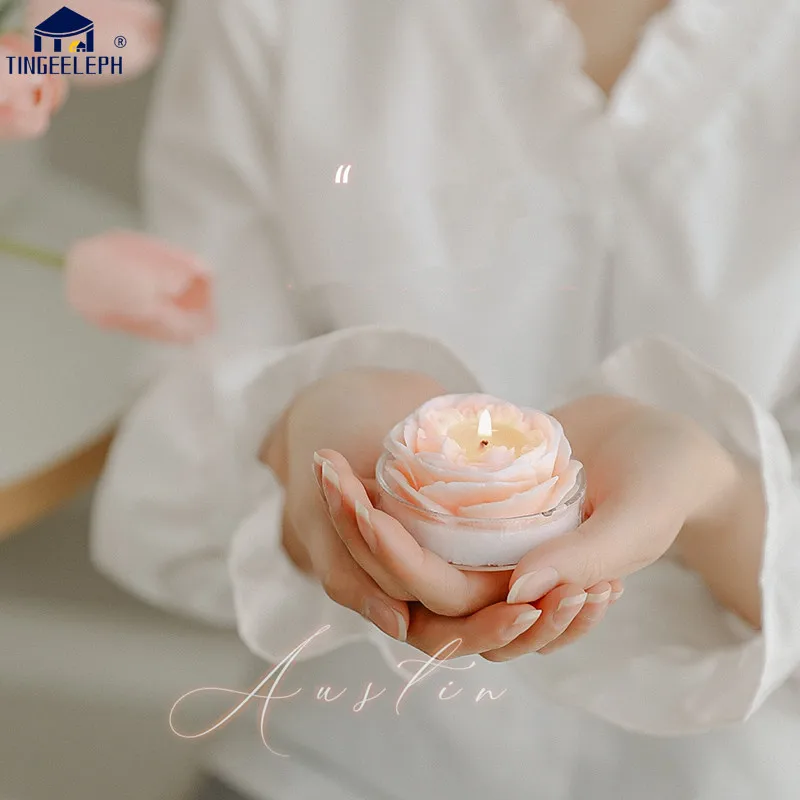 Роза Остина Ароматизированная свеча Подарочная коробка креативный бездымный