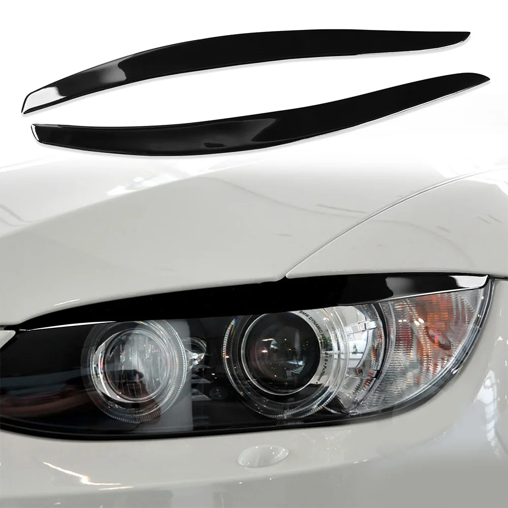 

For BMW E92 E93 3 Series 2006-2012 Car Headlight Eyebrows Eyelid Cover Trim Piano Black Sticker Auto Exterior Tuning Accessories