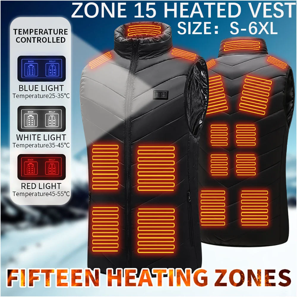 

Жилет с подогревом Zone 13-15, модная мужская и женская куртка, теплая одежда с электроподогревом и умным USB разъемом, зимний жилет с подогревом
