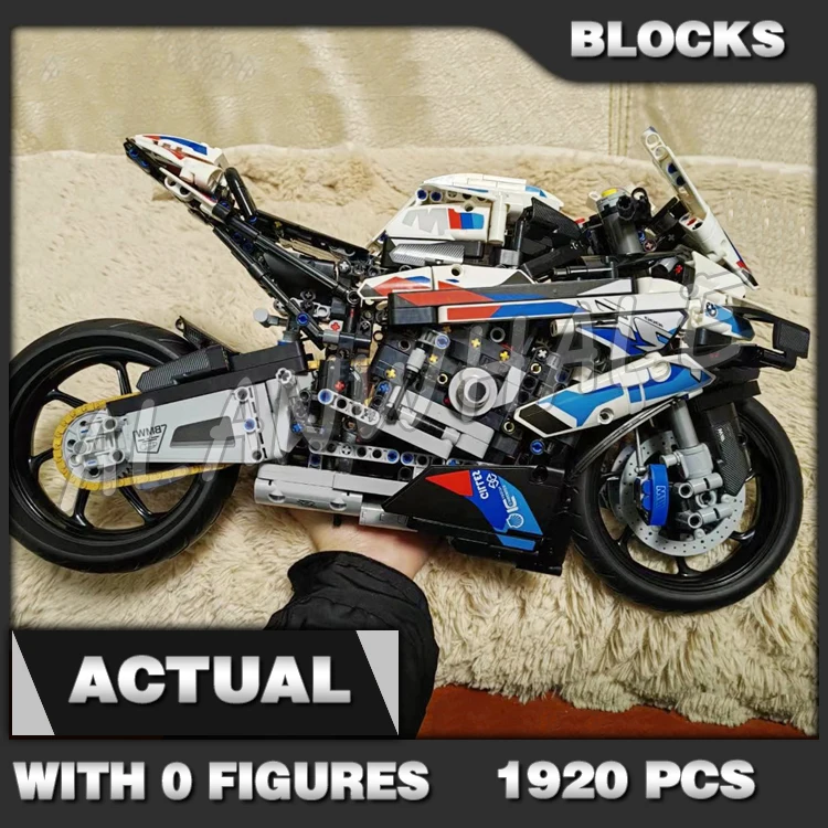 

1920pcs High-tech Motorcycle M1000 RR Vehicle Racing Car GTE City Motorbike A2118 Building Block Sets Compatible With Model