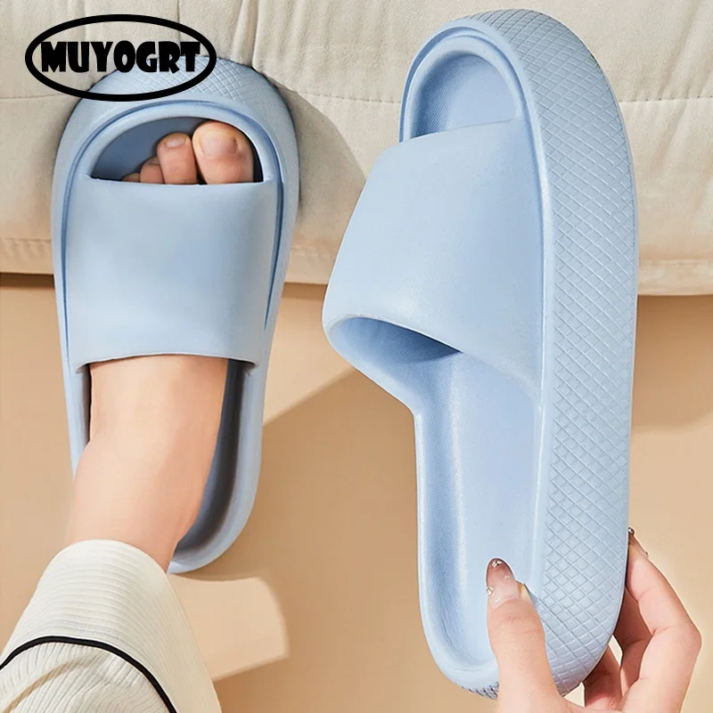 

Thick Platform Bathroom Home Slippers Women 2023 Summer Fashion Soft Se Eva Indoor Slides Woman Sandals Non-Slip Flip Flops