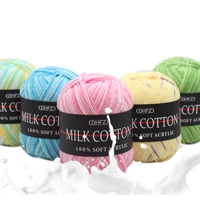 3 strands double knitting yarn crochet milk soft warm baby wool yarn hand knitted thread diy cotton craft knit sweater scarf hat