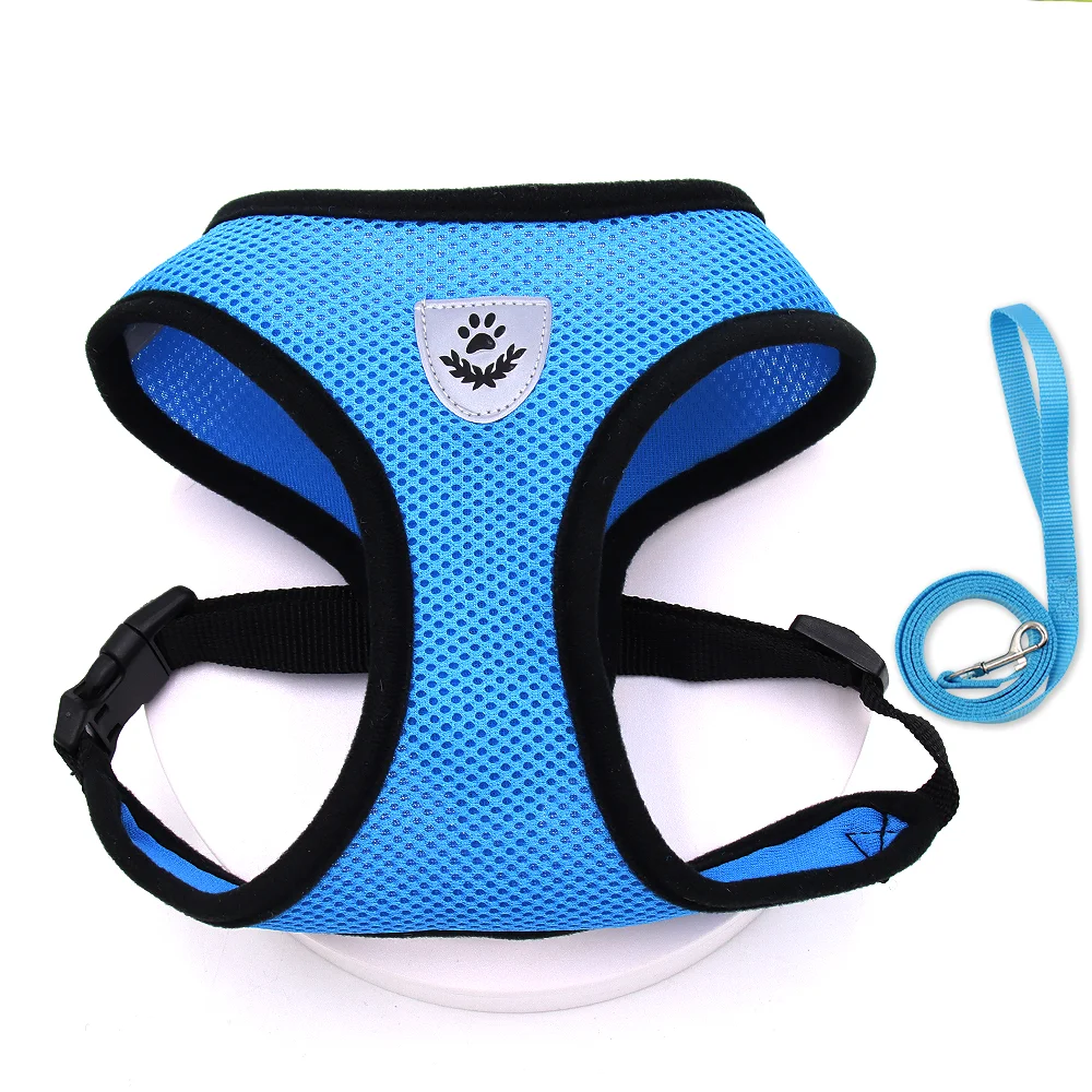 

Cat Dog Harness Adjustable Vest Walking Lead Leash Nylon Mesh Cat Harness and Leash Breathable Kitten Cats Harnesses for Pet