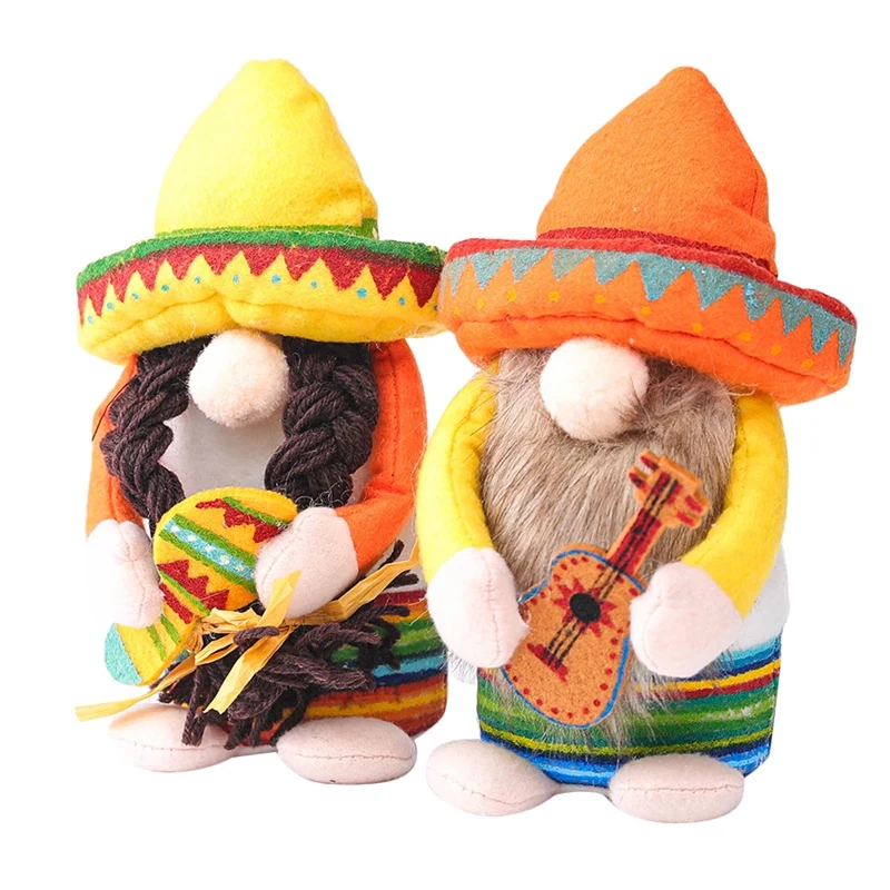 

Fiesta Gnome Couple Cinco de Mayo Tomte for Mexican Taco Tuesday Elf Dwarf Gift Nisse Kitchen Tiered Tray Decoration