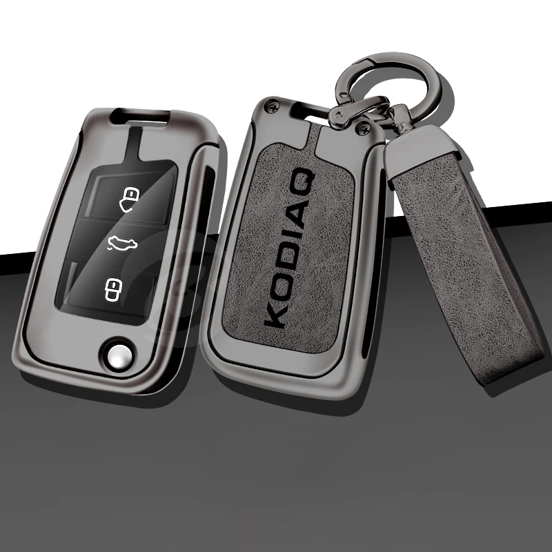 

Zinc Alloy Car Key Case Cover for Skoda Kodiaq Remote Control Keychain Keyless Key Holder Shell Bag Auto Interior Accessories