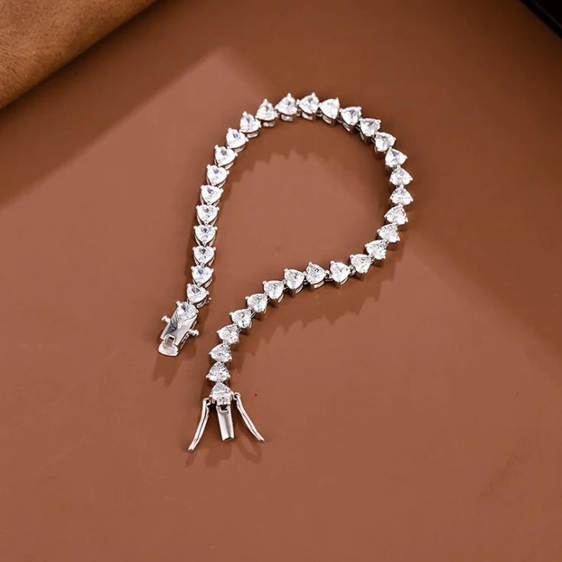 Женский браслет из серебра 100% пробы с сердечками | Украшения и аксессуары