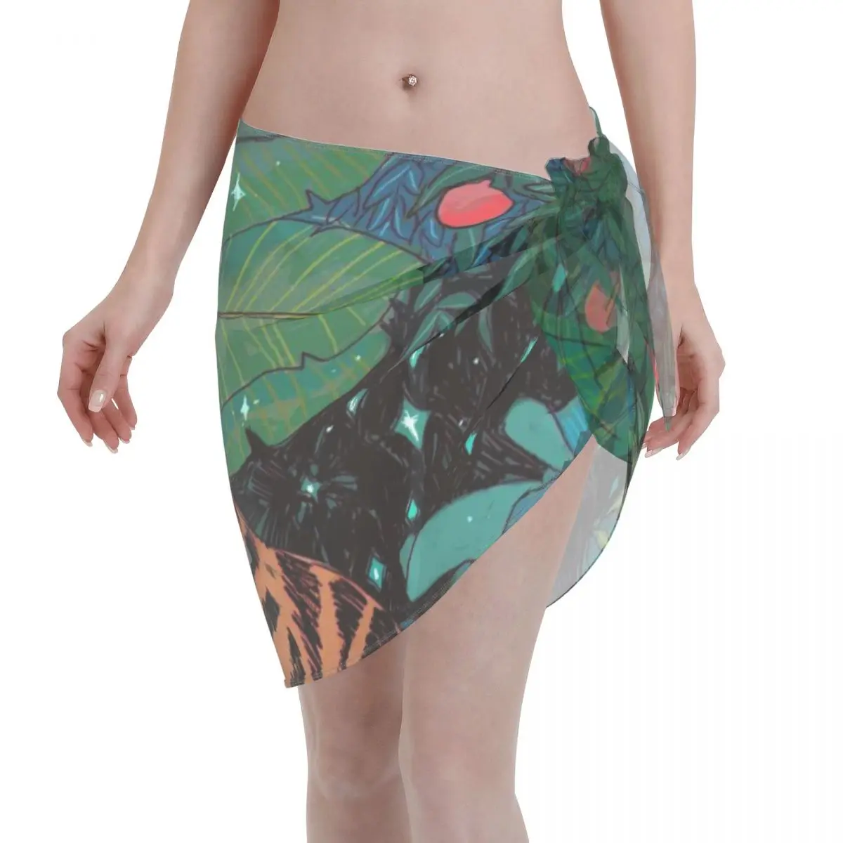 

Sexy Swimwear Pareo Mandala Cover Up Wrap Sarong Skirt Mysterious Jungle Tiger Animal Beach Dress Swimsuits Bikini Cover Ups