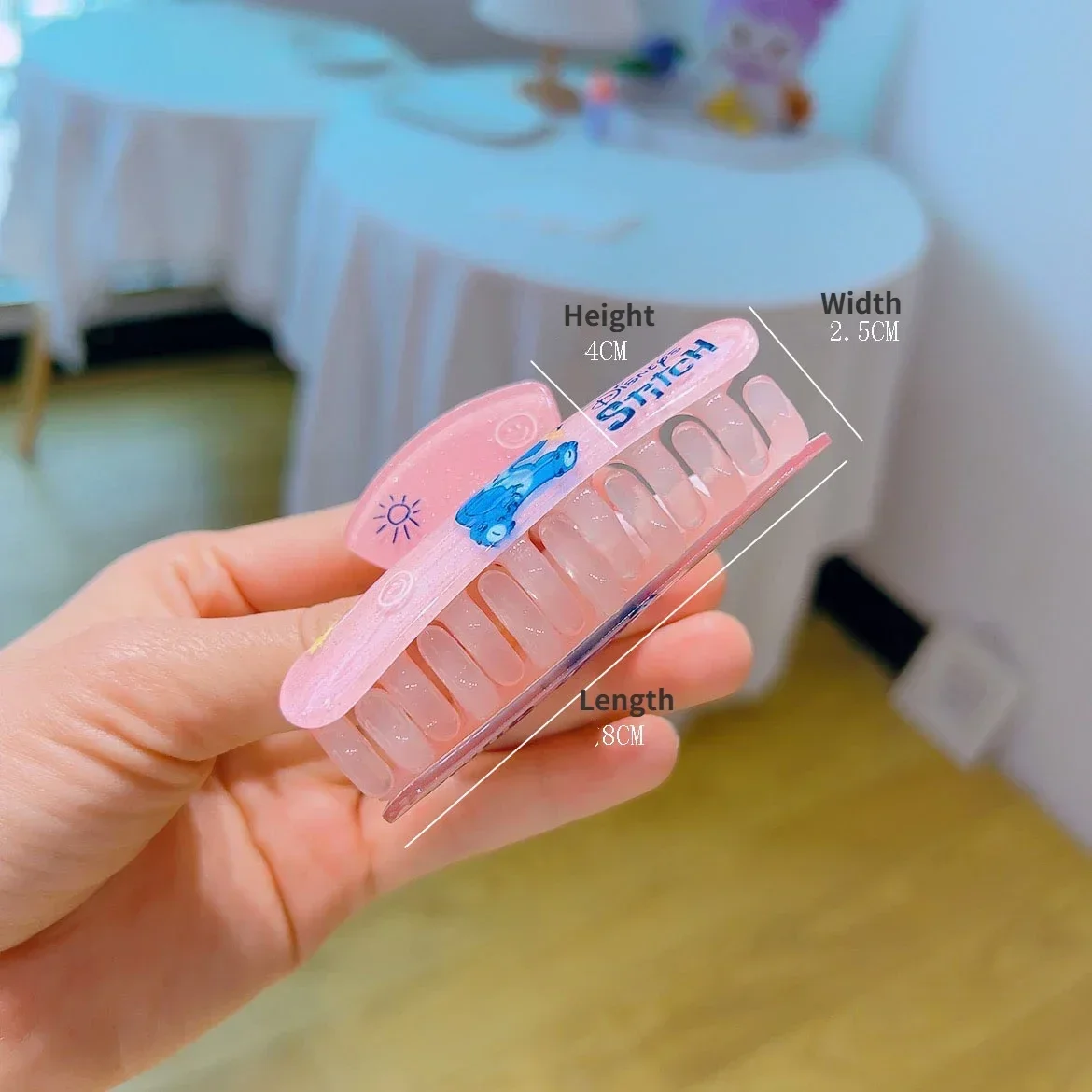 6 стильная акриловая заколка для волос Disney Stitch девочек сшитая аксессуар в виде